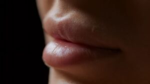 close up of woman's lips